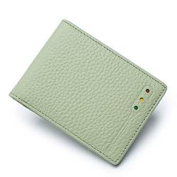 ZhaoCo Kreditkartenetui aus Echtleder mit RFID Schutz Führerschein Kartenetui Schlank Minimalistische Brieftasche für Damen Frauen Mädchen - Grün von ZhaoCo