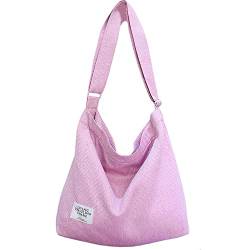 ZhengYue Damen Canvas Handtasche Schultertasche Casual Multifunktionale Umhängetaschen Groß für Schule Shopper Lässige täglich Rosa von ZhengYue