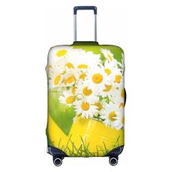 Zhengjia Garden Peony Reisegepäckhülle, Koffer-Schutztasche, passend für 45,7 - 81,3 cm Gepäck, Sommer Floral Gänseblümchen Blume, L von Zhengjia