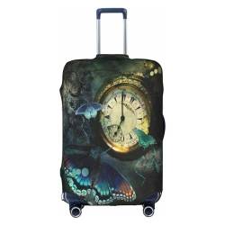 Zhengjia Garden Peony Reisegepäckhülle, Koffer-Schutztasche, passend für 45,7 - 81,3 cm Gepäck, Uhr Schmetterling, S von Zhengjia