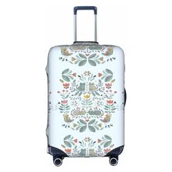 Zhengjia Good Vibes Only Reisegepäckhülle, Koffer-Schutztasche, passend für 45,7 - 81,3 cm Gepäck, Lustige Katzen Vögel und Blumen, XL von Zhengjia