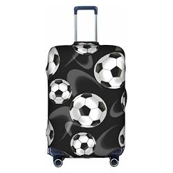 Zhengjia Handbemalte Libellen-Reisegepäckabdeckung, Koffer-Schutztasche, passend für 45,7 - 81,3 cm Gepäck, Fußball Schwarz, XL von Zhengjia