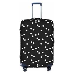Zhengjia Handbemalte Libellen-Reisegepäckabdeckung, Koffer-Schutztasche, passend für 45,7 - 81,3 cm Gepäck, Schwarz mit weißen Punkten, L von Zhengjia