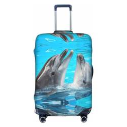Zhengjia Navaho-Stil Reisegepäckhülle, Koffer-Schutztasche, passend für 45,7 - 81,3 cm Gepäck, Cooler Delfin, L von Zhengjia