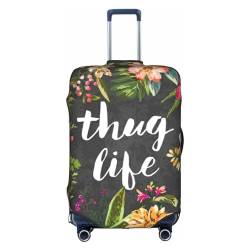 Zhengjia Palme Tropische Reisegepäckabdeckung, Koffer-Schutztasche, passend für 45,7 - 81,3 cm Gepäck, Thug Life Blumen, XL von Zhengjia