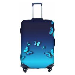 Zhengjia Reisegepäckhülle, Koffer-Schutztasche, passend für 45,7 - 81,3 cm große Gepäckstücke, Rosa, Schöner blauer Schmetterling, XL von Zhengjia