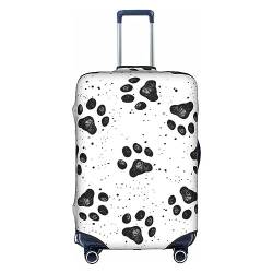 Zhengjia Reisegepäckhülle, Regenbogenfarben, gestreift, Koffer-Schutztasche, passend für 45,7 - 81,3 cm große Gepäckstücke, Hundepfotenmuster., M von Zhengjia