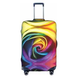 Zhengjia Reisegepäckhülle, Regenbogenfarben, gestreift, Koffer-Schutztasche, passend für 45,7 - 81,3 cm große Gepäckstücke, Regenbogen-Rosen, L von Zhengjia