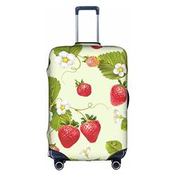 Zhengjia Verlockende Kirschblüten Reisegepäckhülle, Koffer-Schutztasche, passend für 45,7 - 81,3 cm Gepäck, Schöne Erdbeere, L von Zhengjia