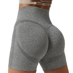 Zhiaek Gym Shorts Damen Booty Scrunch Butt Sport Shorts Damen Push Up Nahtlos Sporthose Kurz Leggings High Waist für Yoga Workout Athletic Fitness von Zhiaek