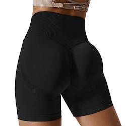 Zhiaek Gym Shorts Damen Booty Scrunch Butt Sport Shorts Damen Push Up Nahtlos Sporthose Kurz Leggings High Waist für Yoga Workout Athletic Fitness von Zhiaek