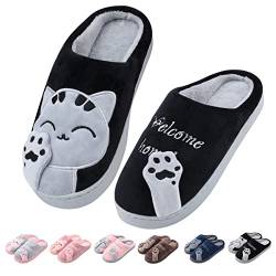 Zhiaek Winter Kuschel Hausschuhe Damen Herren Flauschig Pantoffeln Damen Plüsch Hausschuhe Tiere Kuschelschuhe Bequem Weich Hauspuschen Cozy Slippers von Zhiaek