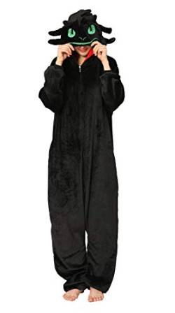 Zhiwei Pyjama Onesie Cosplay Erwachsene Unisex Tiere Kostüm Jumpsuit Plüsch Fasching Karneval Halloween Einteiler Loungewear Damen Herren von Zhiwei