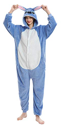 Zhiwei Pyjama Onesie Cosplay Erwachsene Unisex Tiere Kostüm Jumpsuit Plüsch Fasching Karneval Halloween Einteiler Loungewear Damen Herren von Zhiwei