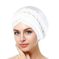 Zhiyao Beanie Damen Chemo Mützen Hijab Geflecht Kopfbedeckung Vorgebundene Haube Turban Knoten Mütze Kappe Hut für Frauen von Zhiyao