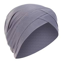 Zhiyao Beanie Mütze Damen Kappe aus Bambus für Chemo Turban Einfarbig vorderseitig ineinander gehend in W-Form Frauen Kopftuch Muslim von Zhiyao