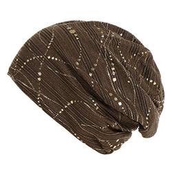 Zhiyao Chemo Mützen Damen Beanie Frauen Chemo Hut Frau Hut Kopftuch Super Weich Slouchy Turban Kopfbedeckungen Kopf Wraps für Haarausfall, Krebs, Chemo Kaffee 2023 von Zhiyao