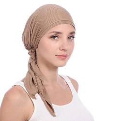 Zhiyao Damen Chemo Mütze Turban Einfarbig für Krebs Frauen Krebs Kopfbedeckung Headwrap schals Gap Indien Muslim Stretch Hut von Zhiyao