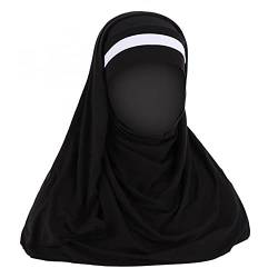 Zhiyao Damen Muslim Hijab Kopftuch Schal arabischen Hijab Elegante einfarbige islamische Gebet leichte Kopftuch Wrap Schal Indien Hut Muslimischen Beanie Wrap Cap von Zhiyao