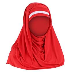 Zhiyao Damen Muslim Hijab Kopftuch Schal arabischen Hijab Elegante einfarbige islamische Gebet leichte Kopftuch Wrap Schal Indien Hut Muslimischen Beanie Wrap Cap von Zhiyao
