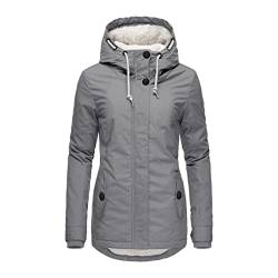 Zhiyao Damen Winterparka Kunstfell Mantel Jacke Teddyfell Gefüttert Winterjacke Dicker Warm Outdoorjacke mit Kapuze Winddicht von Zhiyao