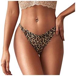 Zhiyao String Tanga Damen Slips Damen Basic Elastizität Bequem Sexy Leopard Seamless Unsichtbar Höschen von Zhiyao