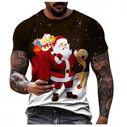 Zhiyao Weihnachten Herren T-Shirt Geschenke Männer WeihnachtsShirt Sankt EL Pullover Weihnachtsmann Cosplay Kostüm Streetwear GötterGeschenk Idee von Zhiyao