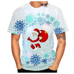 Zhiyao Weihnachten Herren T-Shirt Geschenke Männer WeihnachtsShirt Sankt EL Pullover Weihnachtsmann Cosplay Kostüm Streetwear GötterGeschenk Idee von Zhiyao