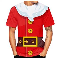 Zhiyao Weihnachten Herren T-Shirt Geschenke Männer WeihnachtsShirt Sankt EL Pullover Weihnachtsmann Cosplay Kostüm Streetwear GötterGeschenk Idee von Zhiyao