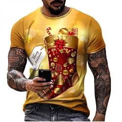 Zhiyao Weihnachten Herren T-Shirt Geschenke Männer WeihnachtsShirt Sankt EL Pullover Weihnachtsmann Cosplay Kostüm Streetwear GötterGeschenk Idee von Zhiyao