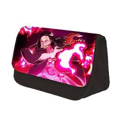 Zhongkaihua Anime Federmäppchen Tasche große Kapazität Pen Bag Pencil Case Student Pen Pouch Schicht Schreibwaren Tanjiro/Zenitsu/Nezuko Figur Muster Pen Box Tasche von Zhongkaihua