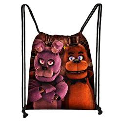 Zhongkaihua Drawstring Bag, FNAF Polyester Drawstring Pocket Security Breach 3D Print Sport Bag Kids Bookbag von Zhongkaihua