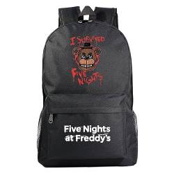 Zhongkaihua FNAF Fazbear's Piazzaria Security Breach Fashion Student of School Rucksack für Jungen Mädchen Schuler Reisen Anime Spiel Oxford Essential Daypack, Fnaf - 01, 31 x 18 x 47 CM von Zhongkaihua