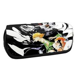 Zhongkaihua Kurosaki Ichigo Kuchiki Byakuya Anime Federmäppchen Männer Mädchen Große Kapazität Schreibwaren, Cute Polyester Pencil Case Kinder Schule Zuhause Beutel von Zhongkaihua