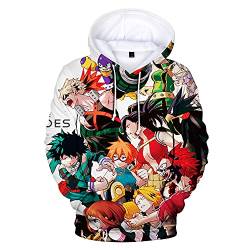 Zhongkaihua My Hero Academia Hoodies Anime Hoodie Unisex 3D Gedruckt Midoriya Izuku Cosplay Pullover Sweatshirt Langarm Casual Bunte Jacke Pullover Sweatshirt Kostüm, a, XXL von Zhongkaihua