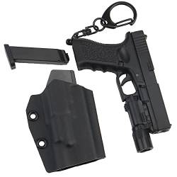 G17 Taktische Mini Pistole Schlüsselanhänger Gun Holster mit beweglichen Teilen 1:4 Realistische Pistolenform Schlüsselanhänger Set Modell Anhänger Sammlung Tasche Charm von Zhongren