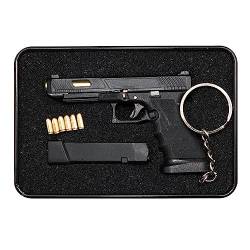 Zhongren Alloy Empire G34 Taktische Mini-Pistole Schlüsselanhänger 6 Bälle Pistole Schlüsselanhänger mit beweglichen Teilen Gun Modell Anhänger Tasche Charm für Armee Fan Männer Geschenk von Zhongren