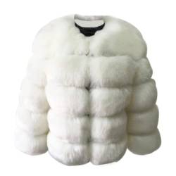 ZhuiKun Damen Kunstpelz Mantel Kurzer Faux Pelz Winterjacke Kunstfell Oberbekleidung Einfarbig Dicker Parka Wintermantel - Stil 1, 3XL von ZhuiKun