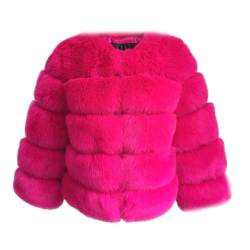 ZhuiKun Damen Kunstpelz Mantel Kurzer Faux Pelz Winterjacke Kunstfell Oberbekleidung Einfarbig Dicker Parka Wintermantel - Stil 11, M von ZhuiKun