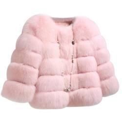 ZhuiKun Damen Kunstpelz Mantel Kurzer Faux Pelz Winterjacke Kunstfell Oberbekleidung Einfarbig Dicker Parka Wintermantel - Stil 17, 4XL von ZhuiKun