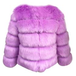 ZhuiKun Damen Kunstpelz Mantel Kurzer Faux Pelz Winterjacke Kunstfell Oberbekleidung Einfarbig Dicker Parka Wintermantel - Stil 19, 3XL von ZhuiKun