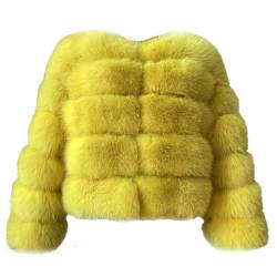 ZhuiKun Damen Kunstpelz Mantel Kurzer Faux Pelz Winterjacke Kunstfell Oberbekleidung Einfarbig Dicker Parka Wintermantel - Stil 2, S von ZhuiKun