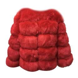 ZhuiKun Damen Kunstpelz Mantel Kurzer Faux Pelz Winterjacke Kunstfell Oberbekleidung Einfarbig Dicker Parka Wintermantel - Stil 8, 3XL von ZhuiKun