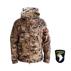 ZhuiKun Herren Militär Taktische Jacke Wasserdichte Softshelljacken Warme Atmungsaktiv Outdoor Coat Leichte Windbreaker mit Kapuze - CP Tarnung,XL von ZhuiKun