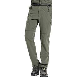 ZhuiKun Leicht Wanderhose Herren Schnell Trockend Leicht Trekkinghose Outdoorhose mit Reißverschluss-Taschen - Armee Grün, 3XL von ZhuiKun