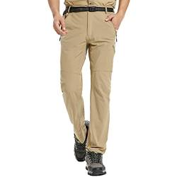 ZhuiKun Leicht Wanderhose Herren Schnell Trockend Leicht Trekkinghose Outdoorhose mit Reißverschluss-Taschen - Khaki, XXL von ZhuiKun