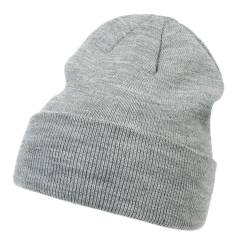 ZiMWoo Damen Beanie Mütze Wintermütze Strickmütze Unisex Weiche Warme Long Beanie Cuffed Plain Hat für Damen und Herren (Hellgrau) von ZiMWoo