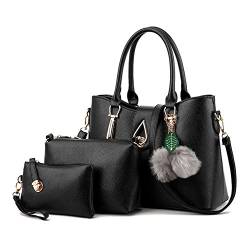 Frauen Leder Handtaschen Set 3 teiliges Damen Handtaschenset Vintage Style Leder Crossbody Tasche Handgelenktasche von ZiXing