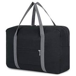 Spirit Airlines Reisetasche für persönliche Gegenstände, 45,7 x 35,6 x 20,3 cm, faltbar, für Damen und Herren, 1112 Schwarz (ohne Schultergurt) von Zibler