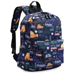 Kinderrucksack Jungen Kleinkind Schulrucksack Schule Tasche kindergartenrucksack Daypack Cartoon Münze Geldbörse for 3-5 Jährige, Blau,23 x 13 x 30CM von Zicac